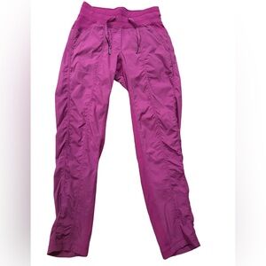 Lululemon Dance Studio Pants Size 4 Pink Magenta Ruched Leg Tapered Athleisure